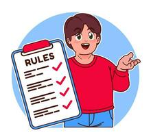 Little boy explains the rules vector