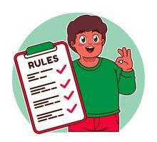 Little black boy explains the rules vector