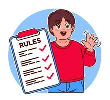 Little boy explains the rules vector