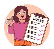 Little girl explains the rules vector