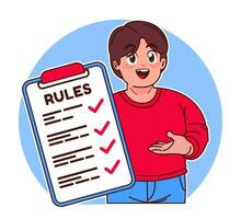 Little boy explains the rules vector