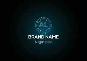 Abstract AL letter modern initial logo design vector