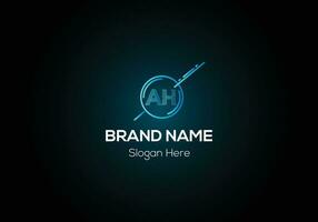 Abstract modern AH logo design template vector