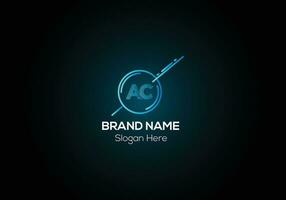 Abstract AC letter modern initial lettermarks logo design vector