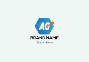 Abstract modern AG logo design template vector