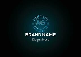 Abstract modern AG logo design template vector