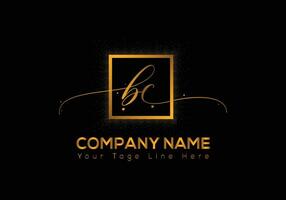 Abstract BC letter modern initial lettermarks logo design vector