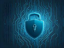 Cyber security and internet protection background ai generate photo