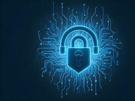 Cyber security and internet protection background ai generate photo