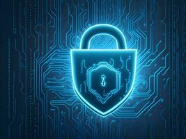 Cyber security and internet protection background ai generate photo