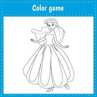 Coloring page of a princess Cinderella vector