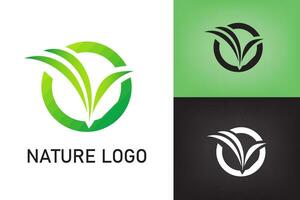 green leaf logo nature vector