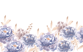hand- geschilderd blauw pioen waterverf bloem naadloos achtergrond png