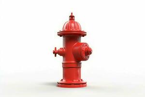 Red fire hydrant on white background. Generate Ai photo