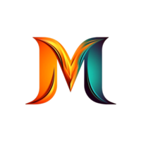 A colorful letter m  Generative Ai png