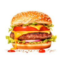 Fresh beef burger Generative Ai png