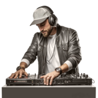 maschio dj nel silhouette generativo ai png