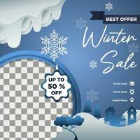 Vector Exclusive Design Template For Winter Sales