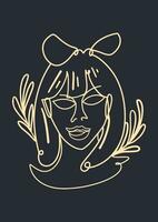 Stunning Girl Designs Bundle with Retro Hand-Drawn Vector Illustrations. Minimalistic Abstract Faces, Hands, and Shapes in Contemporary Silhouette Style.