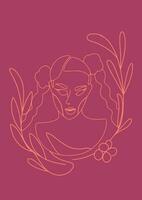 Stunning Girl Designs Bundle with Retro Hand-Drawn Vector Illustrations. Minimalistic Abstract Faces, Hands, and Shapes in Contemporary Silhouette Style.