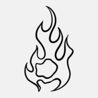 Retro Fire Elements for Streetwear  and Y2K style Apparel Vector Graphics Collection