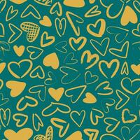 Seamless pattern with hand drawn ornaments with hearts vector
