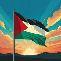 An image of the Palestinian flag. Free Palestine, free Gaza, abstract art, red, green, black. War in the Middle East photo