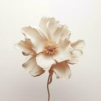 Minimalistic image of a white flower. For creating cards, posters, posts in retro vintage style photo