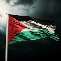 An image of the Palestinian flag. Free Palestine, free Gaza, abstract art, red, green, black. War in the Middle East photo