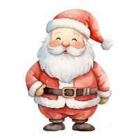 Cheerful Santa Claus, Christmas character in red suit, man with beard photo