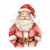 Cheerful Santa Claus, Christmas character in red suit, man with beard photo