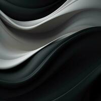 Elegant black and white background with waves. Smooth gradient, glow, neon. Banner design, place for text photo
