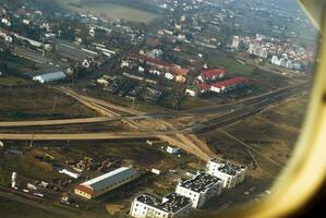 autumn aerial photo of Warsaw  in Poland