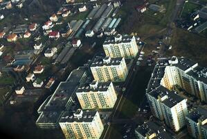 autumn aerial photo of Warsaw  in Poland