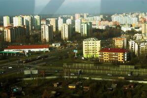 autumn aerial photo of Warsaw  in Poland