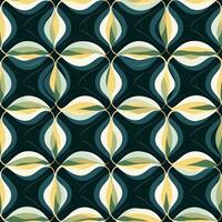 Abstract seamless geometric pattern in blue green color, symmetry, floral design photo