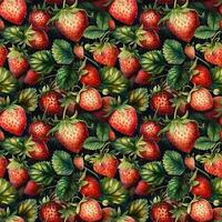 Strawberry berries seamless pattern. Watercolor, background, texture, print for fabric and digital paper photo