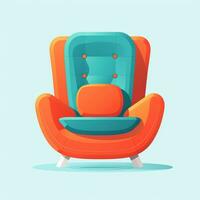 Modern armchair, minimalistic illustration in flat style photo