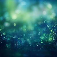 Shining abstract blue green background with bokeh effect photo