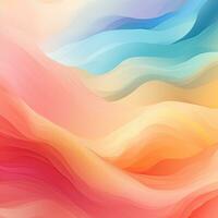 Simple colorful rainbow background with waves photo