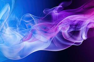 Blue purple gradient abstract background with smoke, neon, glow effect photo