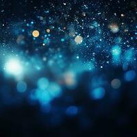 Blue abstract neon background, bokeh effect, glow photo