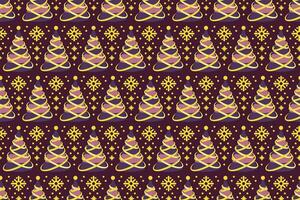 Seamless pattern with Christmas trees, endless repeating New Year event colorful pattern with decorative, stylized Christmas trees. vector