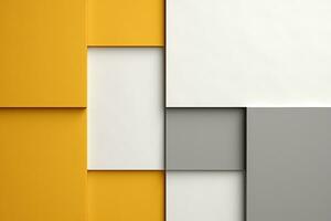 Abstract geometric gray yellow background with cubes photo