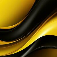 Simple abstract yellow black background, wavy lines photo