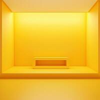 Empty yellow space, room, stage for advertising, text, design photo