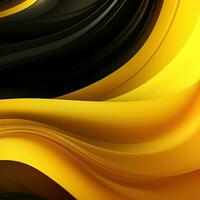 Simple abstract yellow black background, wavy lines photo