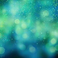 Shining abstract blue green background with bokeh effect photo