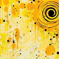 Simple abstract yellow background, splashes of paint, brush strokes photo