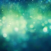 Shining abstract blue green background with bokeh effect photo